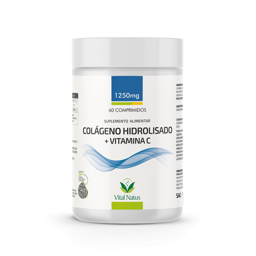 COLÁGENO HIDROLISADO + VITAMINA C 1250mg c/ 60 comprimidos