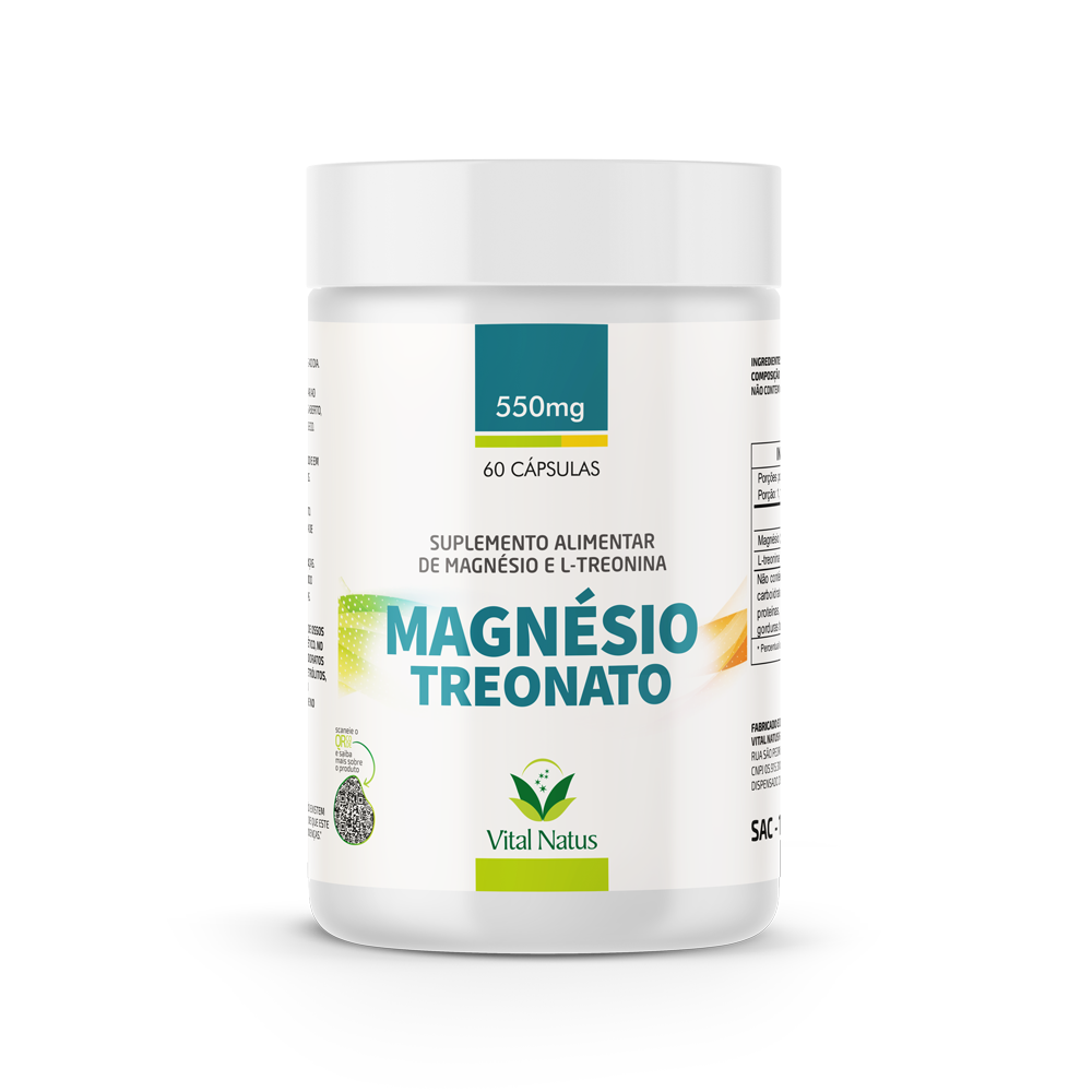 MAGNÉSIO TREONATO 550mg - 60 CAPSULAS